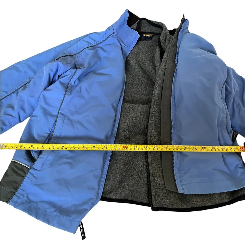 WOOLRICH BLUE MESH Lined women’s WINDBREAKER JACKET with removable fleece liner